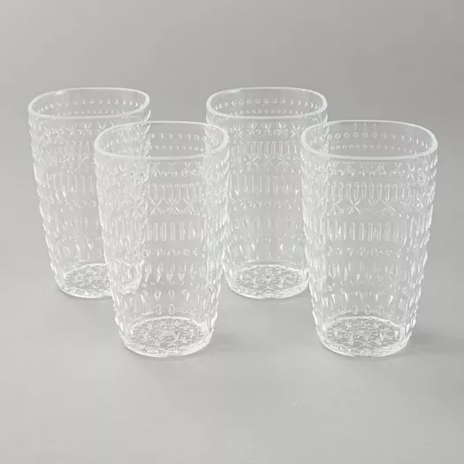 Creativeware 24-Ounce Clear Stackable Tumblers, Set of 12 Drinkware 