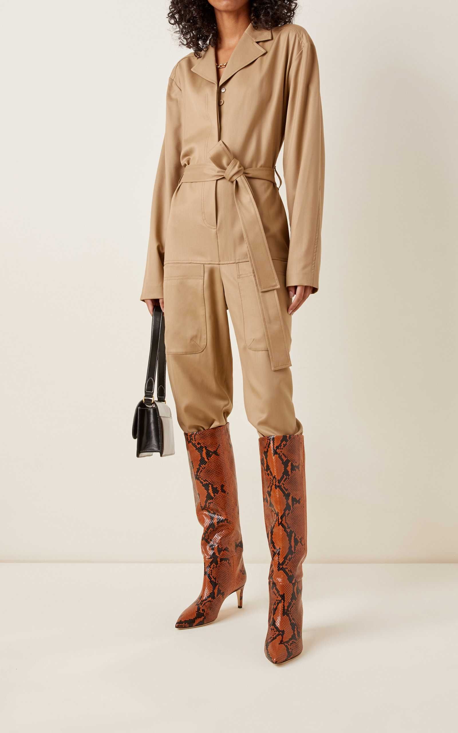 Python-Effect Leather Knee Boots | Moda Operandi (Global)