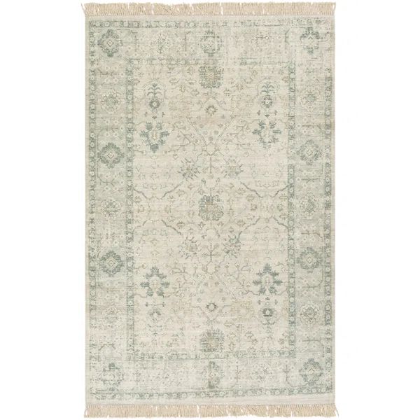 Tucson Oriental Handmade Handwoven Area Rug in Sage Green/ Light Olive/White | Wayfair North America