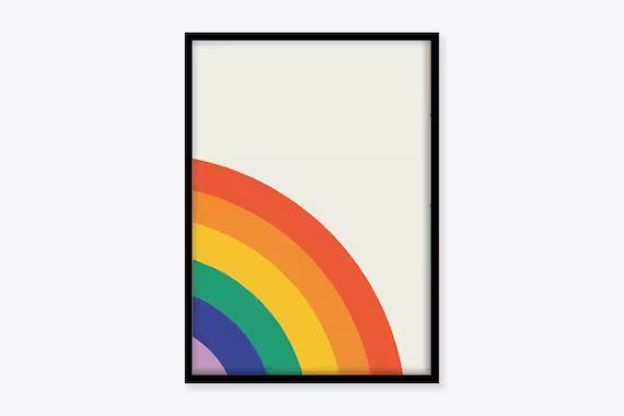 Retro Rainbow | A6/A5/A4/A3/A2/A1 | Living Room/Kitchen/Bedroom/Office/Kids  Colourful Wall Art |... | Etsy (US)