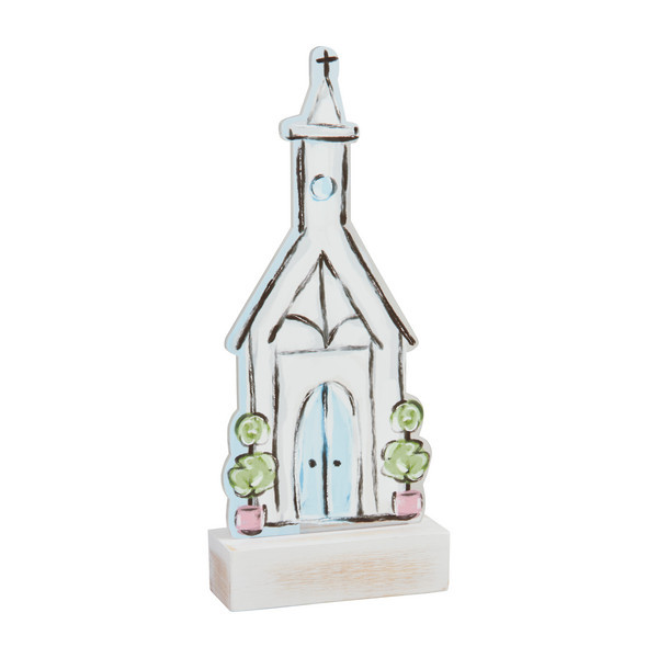 Mud Pie Acrylic Light-Up Church in White | Mud Pie
