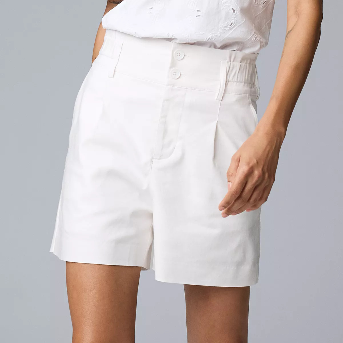 Women's Simply Vera Vera Wang Paper Bag High Rise Shorts | Kohl's