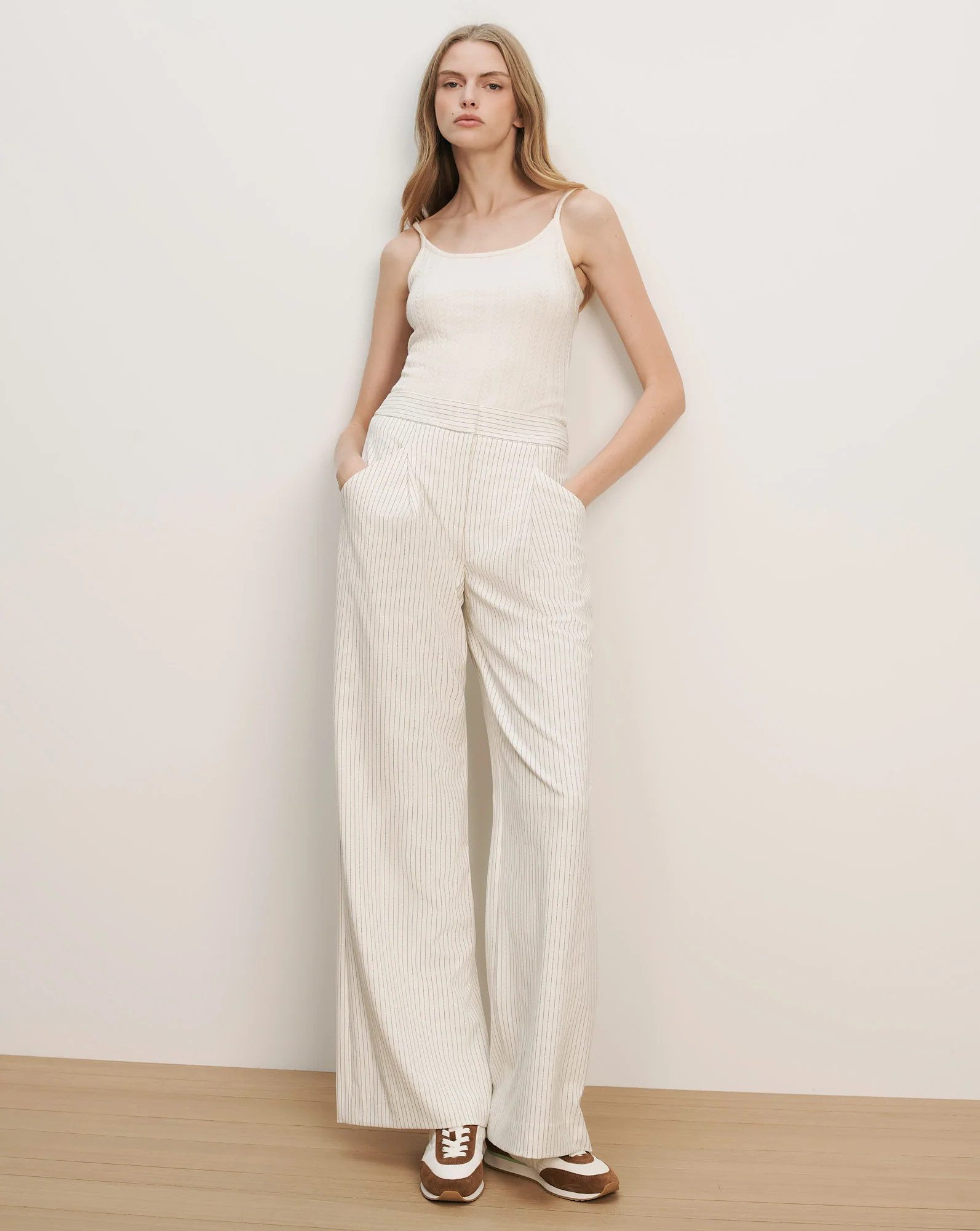 Veronica Beard Rimini Wide-Leg Pant Dove White Multi | Veronica Beard