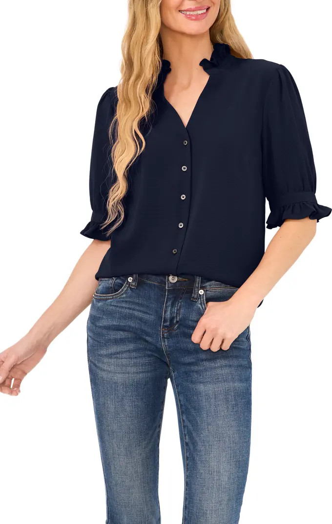 V-Neck Button-Up Shirt | Nordstrom