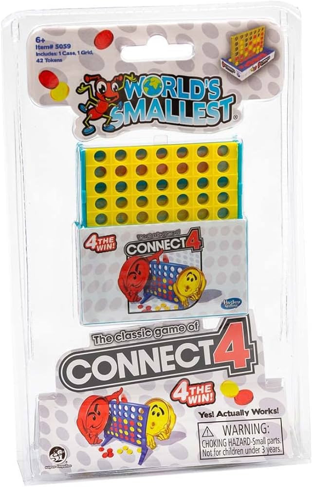 World's Smallest Connect 4 Board Game, Miniature Classic Game with Grid, Case & Tokens, Fun for A... | Amazon (US)