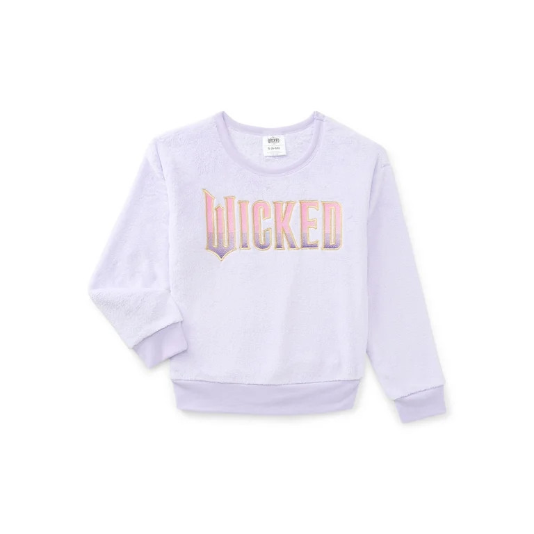 Wicked Girls Graphic Plush Sweatshirt with Embroidery, Sizes 4-16 | Walmart (US)