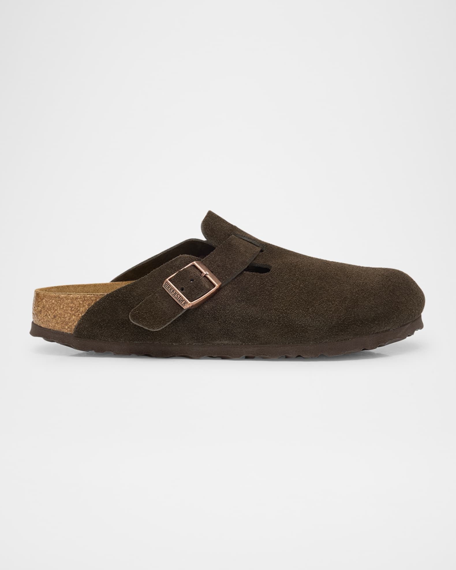 Boston Suede Buckle Slide Clogs | Neiman Marcus