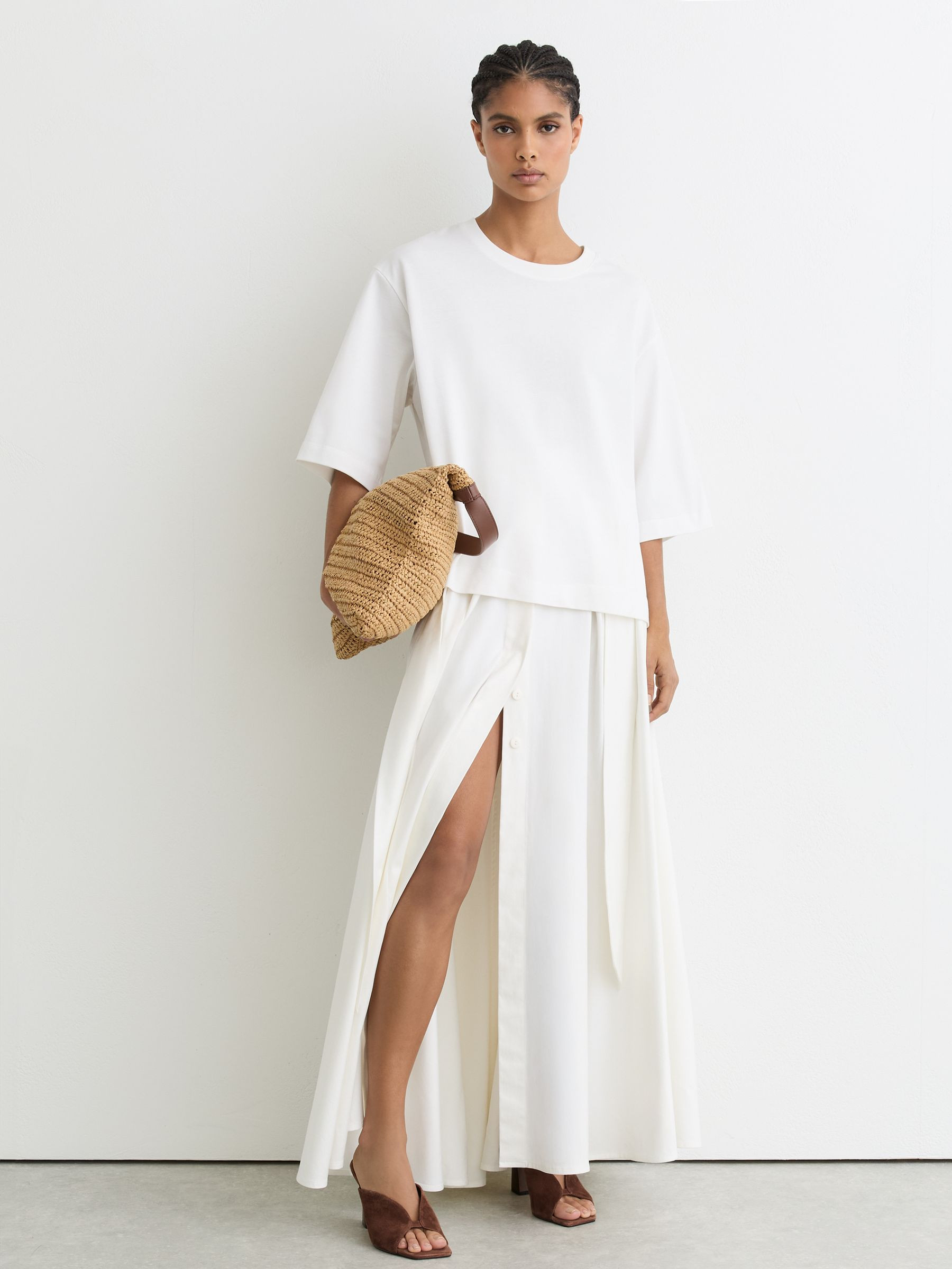 Reiss Suede Block-Heel Sandals in Tan - REISS | Reiss UK