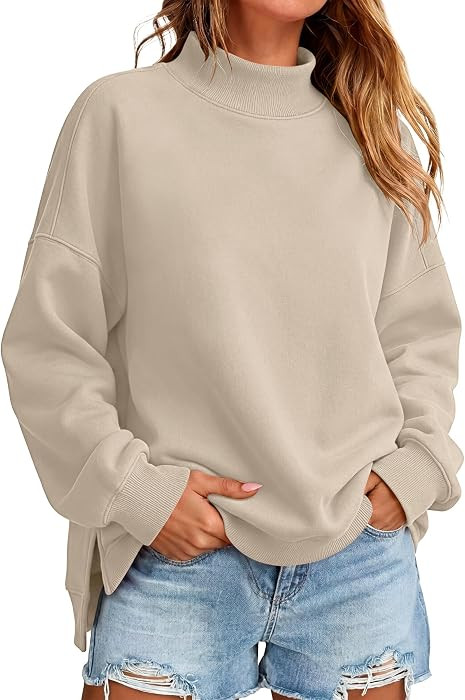 ANRABESS Womens Oversized Mock Neck Sweatshirts Fall Outfits | Amazon (US)