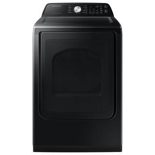 Samsung 7.4 cu. ft. Vented Front Load Smart Electric Dryer with Sensor Dry in Brushed Black DVE47... | The Home Depot
