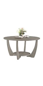 Giofanzo Round Coffee Table, Simple Fashion Industrial Design Round Sofa Table with 2-Tier Storag... | Amazon (US)