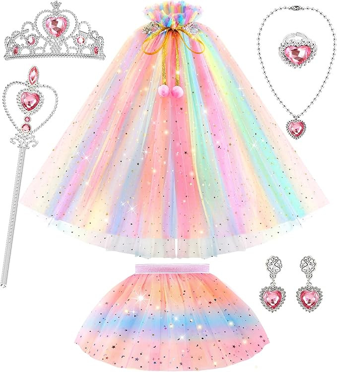Princess Dresses for Girls 4-6,Princess Dress Up Clothes Cape Skirt Toys for Girls,Easter Birthda... | Amazon (US)