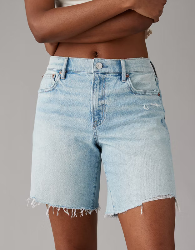 AE Strigid 8" Perfect Denim Bermuda Short | American Eagle Outfitters (US & CA)
