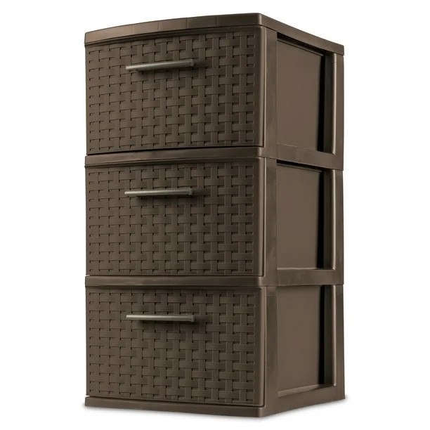 Sterilite 3-Drawer Weave Tower, Espresso - Walmart.com | Walmart (US)