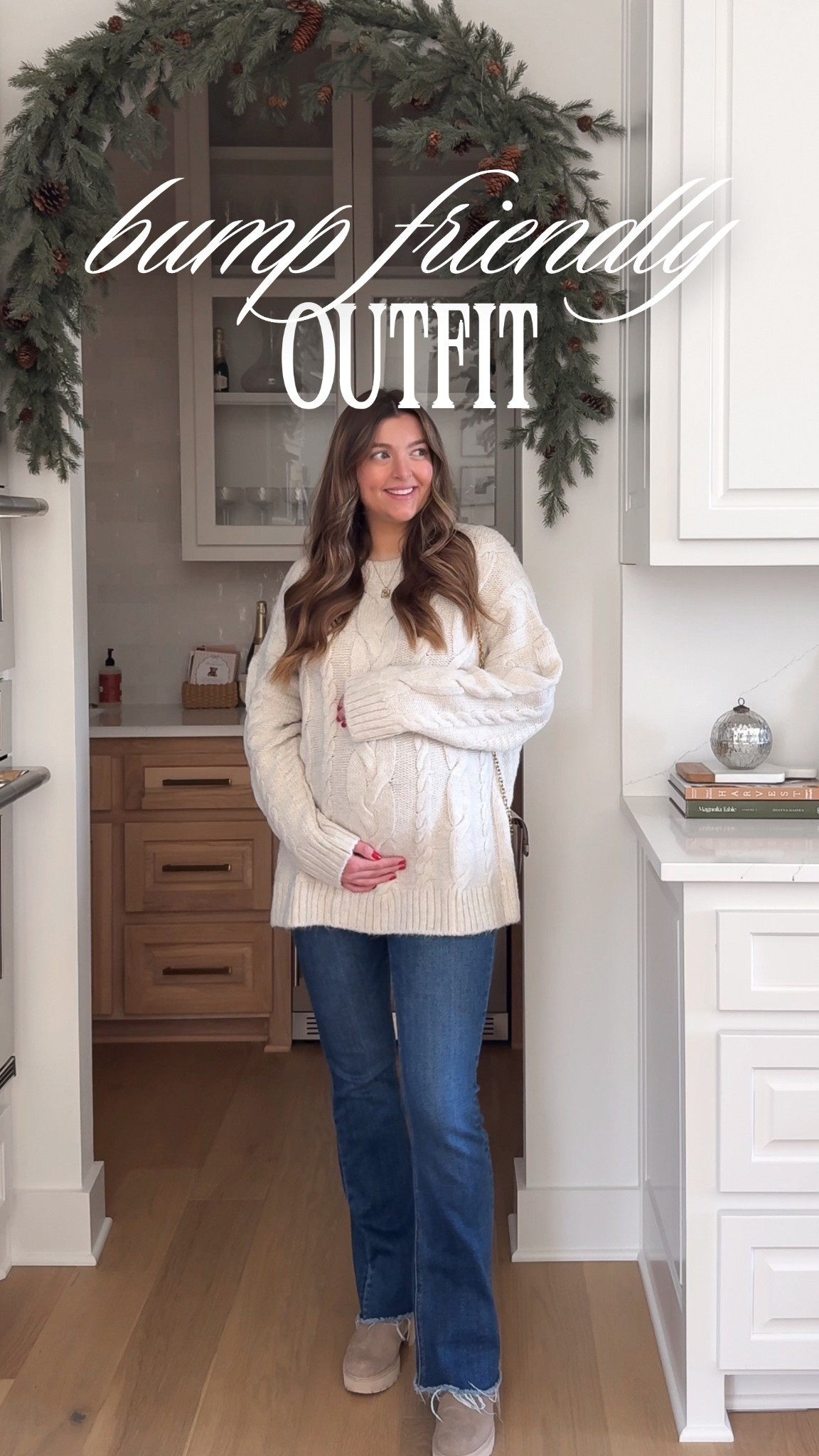 💖 WHITE OVERSIZED SWEATER + JEANS
The cutest oversized cable knit sweater that is so soft and comes in so many colors! The perfect, easy look to throw on all winter long! These wide leg maternity jeans are also so cute and comfy! Linking this year’s version of these boots that I love so much!

I am 30 weeks pregnant and wearing:
Sweater: Medium
Jeans: 26 / 29 Boots: TTS (wearing this brand’s 2023’s version)

Bump style, pregnancy friendly, bump friendly, mom outfit, comfy outfit, outfit of the day, outfit idea

#LTKBump