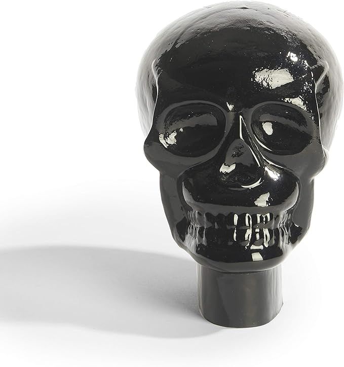 Glass Skull Home Decor - Halloween Decoration, 7 Inch Statue, Opaque Black, Durable Heavy Glass, ... | Amazon (US)