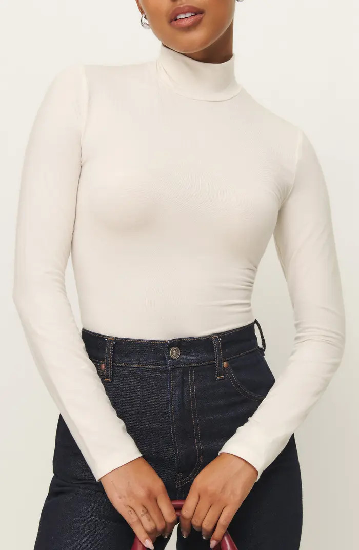 Reformation Nell Turtleneck Jersey Top | Nordstrom | Nordstrom