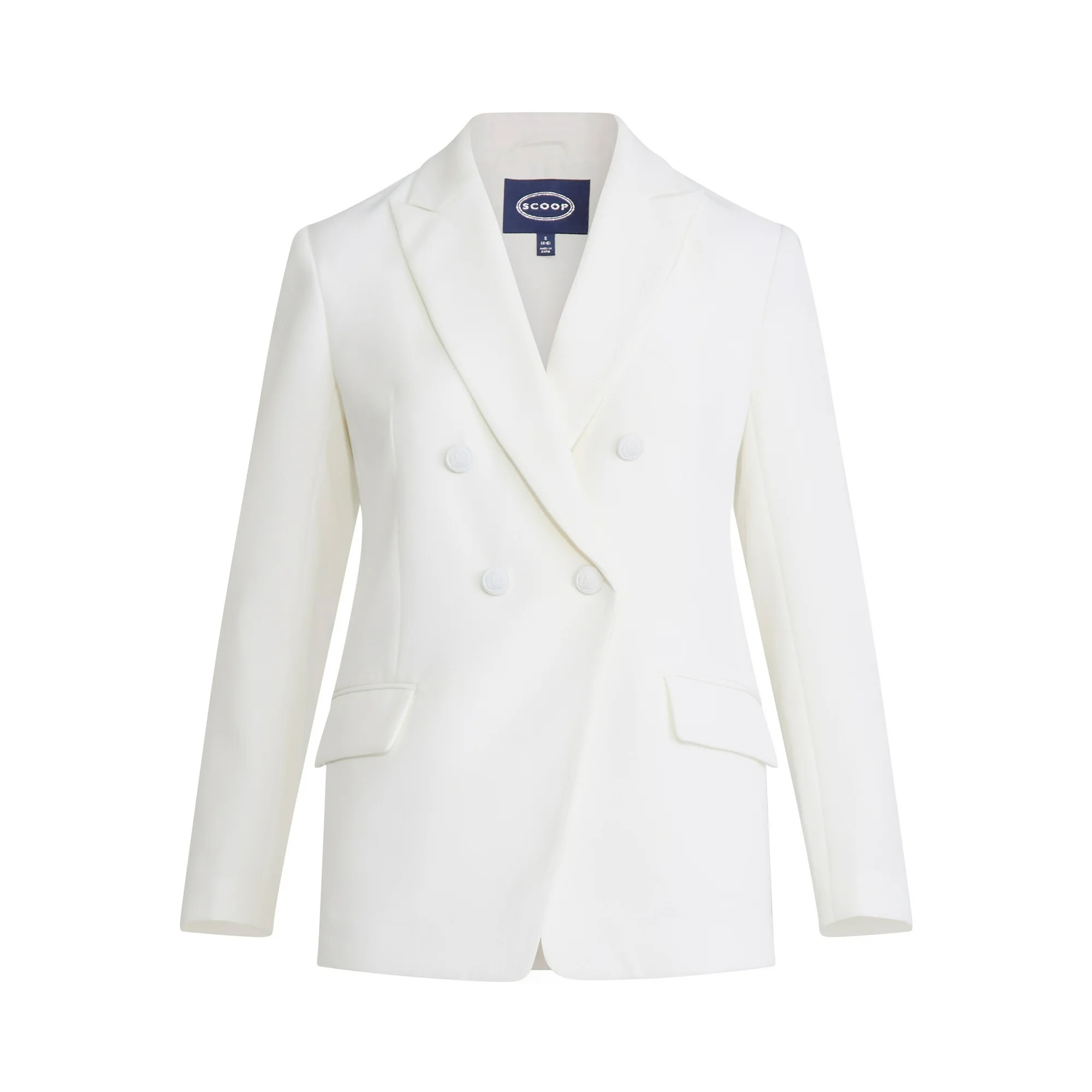 Scoop Women's Slim Fit Double Breasted Blazer, Sizes XS-XXL | Walmart (US)