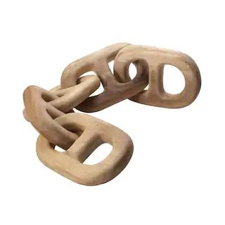 Titan Lighting 6 in. x 27 in. Hand Carved Chain Link Figurine in Natural Wood TN-891787 | The Home Depot