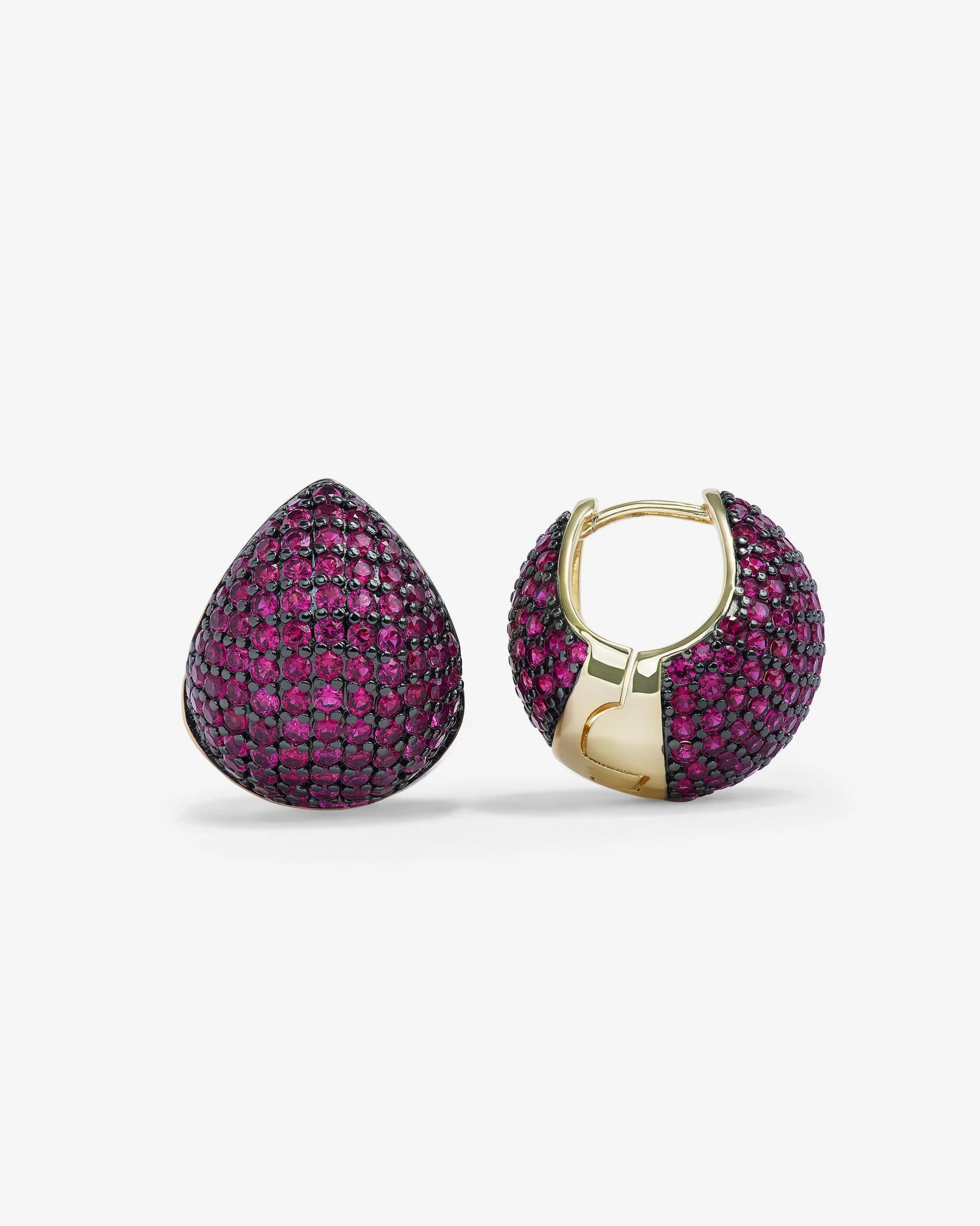 Norah Pavé Earrings - Gold|Ruby | Melinda Maria Jewelry