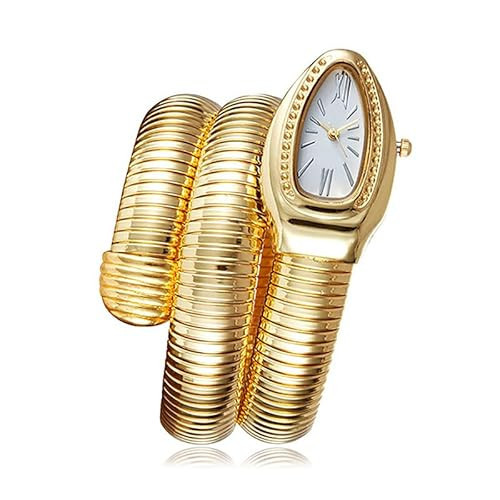 DGCZYXGL Snake Watch, Snake Shape Bangle Watches, Snake Watches for Women, Women's Dressing Snake Bangle Bracelet Watch, (Gold) | Amazon (US)