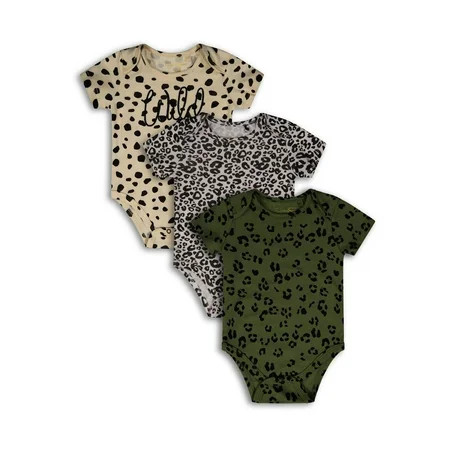 Jessica Simpson Baby Girls Short Sleeve Onesie, 3 Pack | Walmart (US)