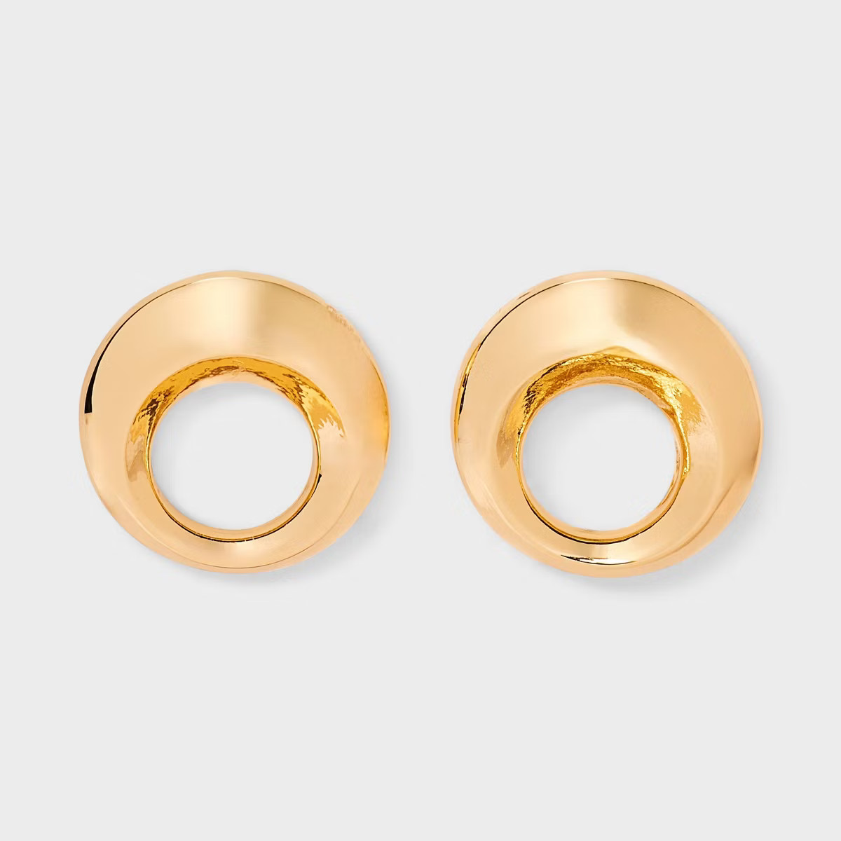 Round Open Circle Button Earrings - A New Day™ Gold: Nickel-Free Metal, Post Closure, 0.7" Diam... | Target