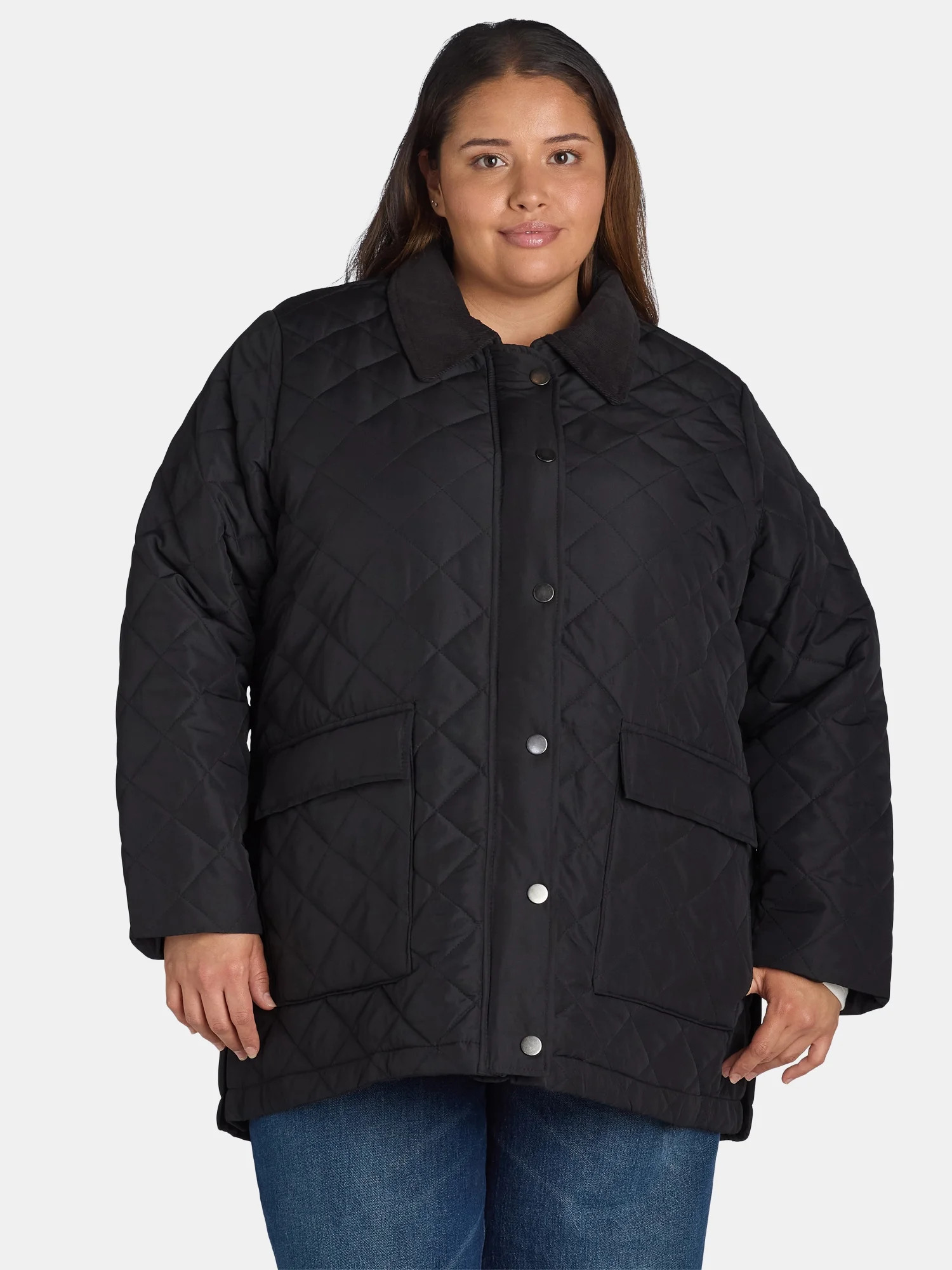Time and Tru Women's and Women's Plus Quilted Barn Coat, Sizes XS-3X | Walmart (US)