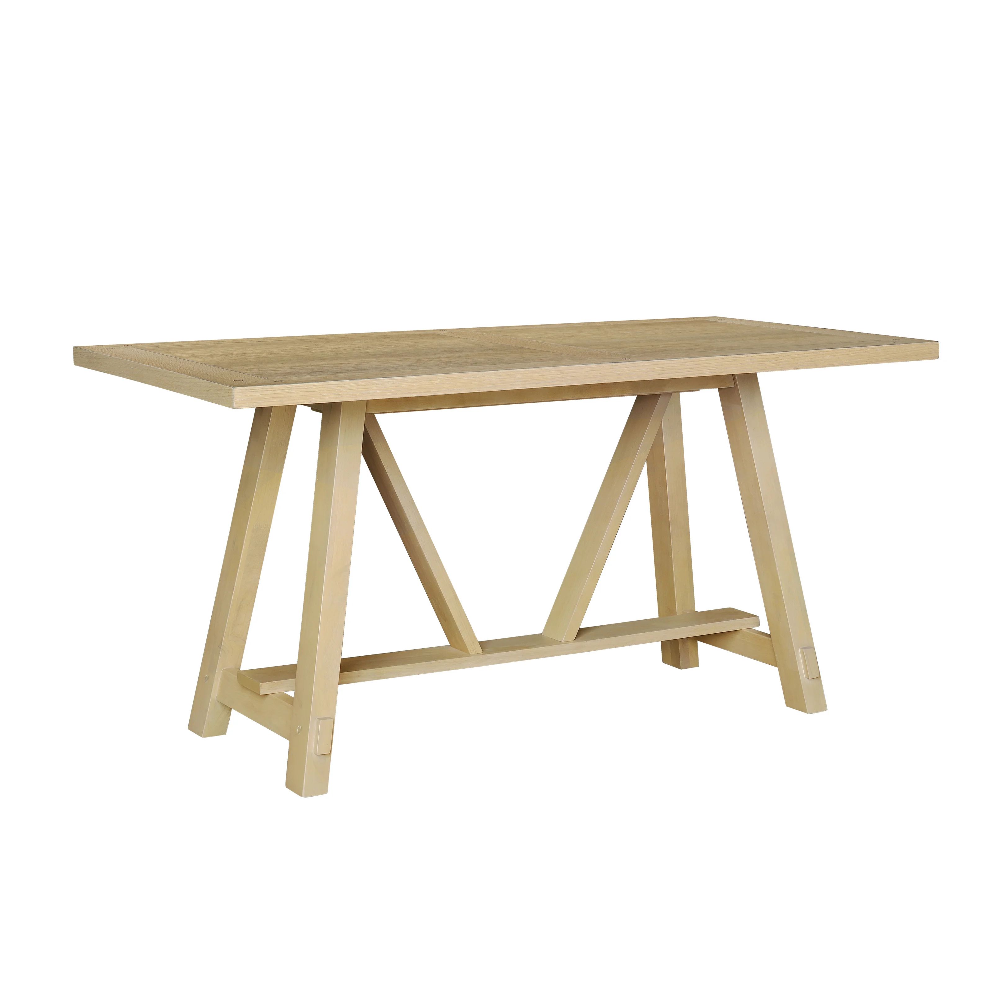 Mulroney 60'' Solid Oak Trestle Dining Table | Wayfair North America