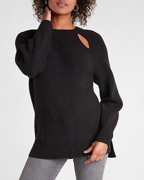 Ribbed Cutout Tunic Sweater | Express