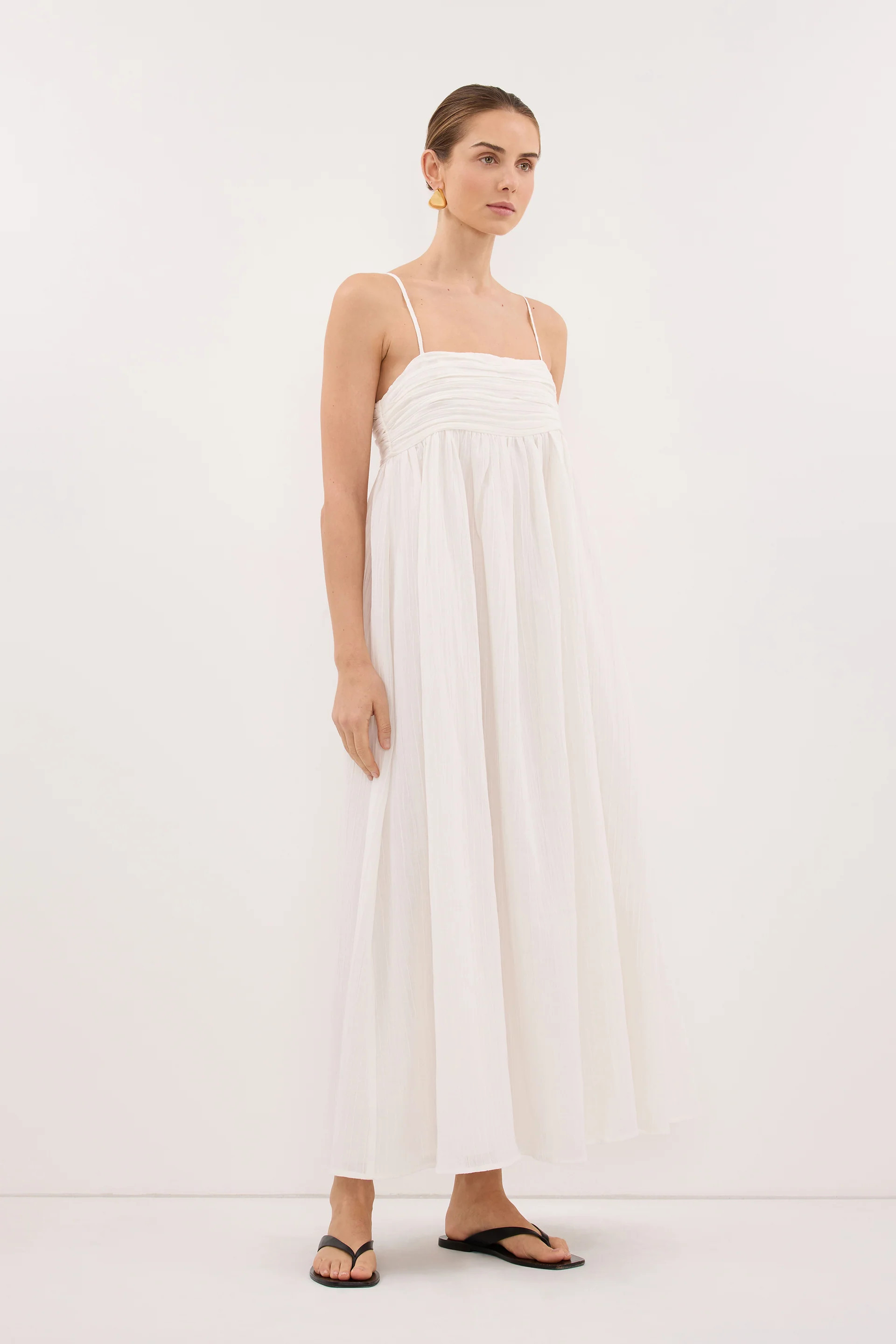 CASEY IVORY CRINKLE RAMIE DRESS | DISSH