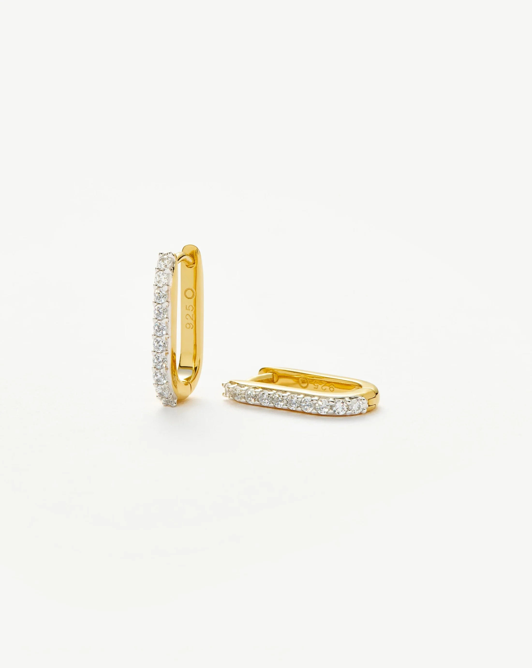 Pave Ovate Small Huggie Earrings - Gold | Missoma UK | Missoma UK