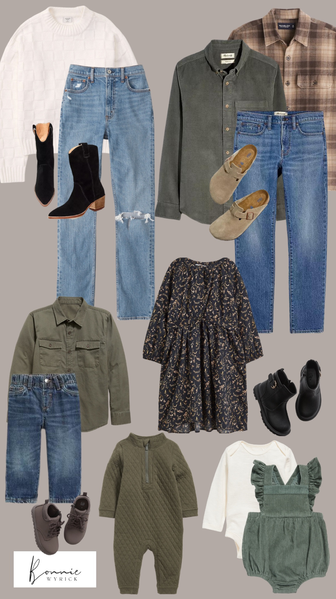 Forest green is a perfect fall family photo aesthetic this season! 🍂 I love how natural and cohesive these colors and patterns look together. I’ve also linked a great dress option for mom incase jeans aren’t your jam! Fall Family Photos | Family Photo Outfits | Men’s Fashion | Kids Fashion | Baby Fashion | Fall Fashion | Family Photoshoot

#LTKfamily #LTKmens #LTKkids