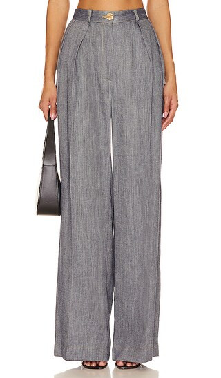 Pleated Trouser in Denim | Revolve Clothing (Global)
