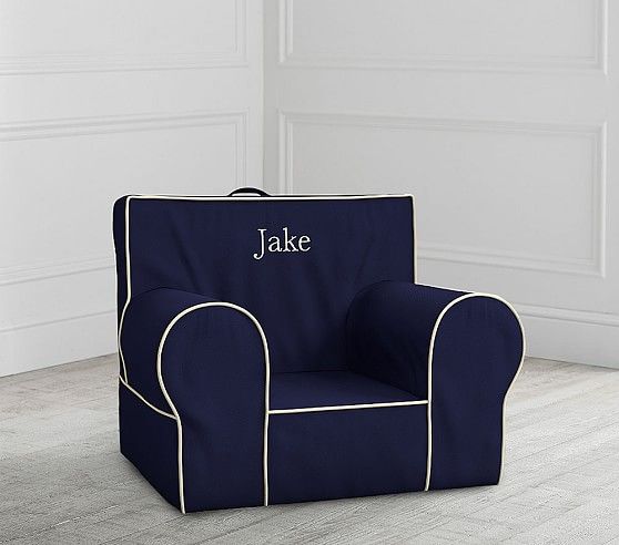 Navy with Stone Piping Anywhere Chair® | Pottery Barn Kids