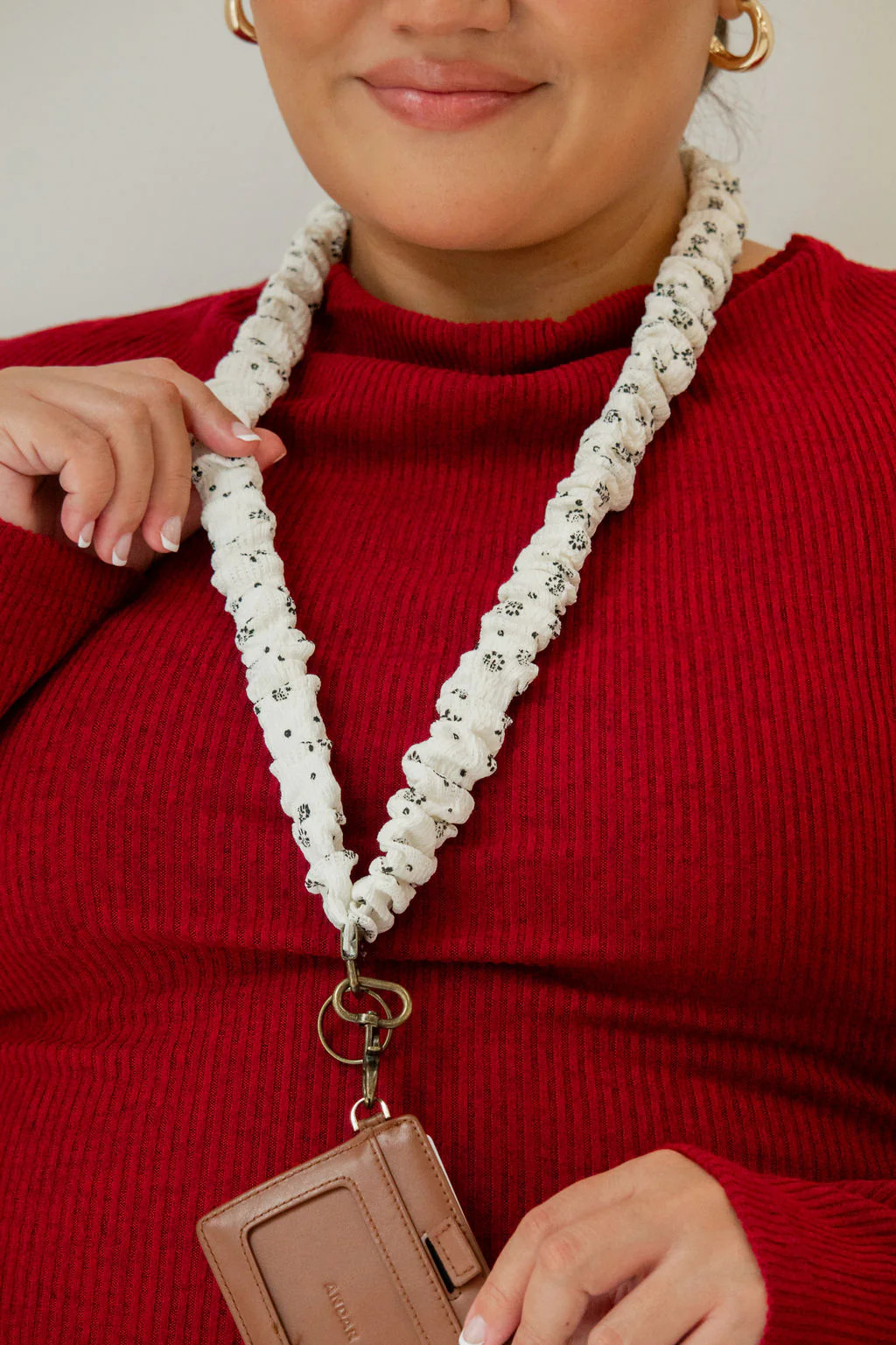 White & Black Flower Lanyard | Shop Andi