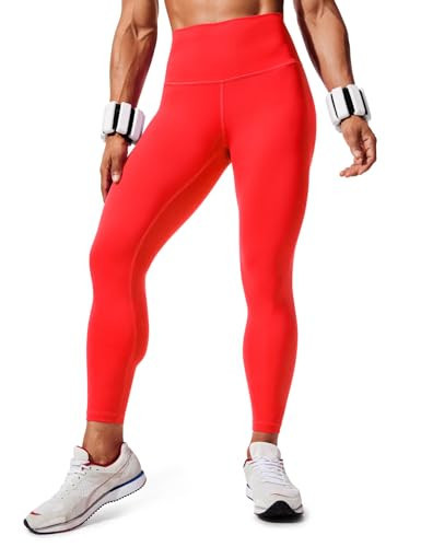 CRZ YOGA Women's Hugged Feeling Compression Leggings - Thick High Waisted Workout Leggings 25" Tomato Red X-Large | Amazon (US)
