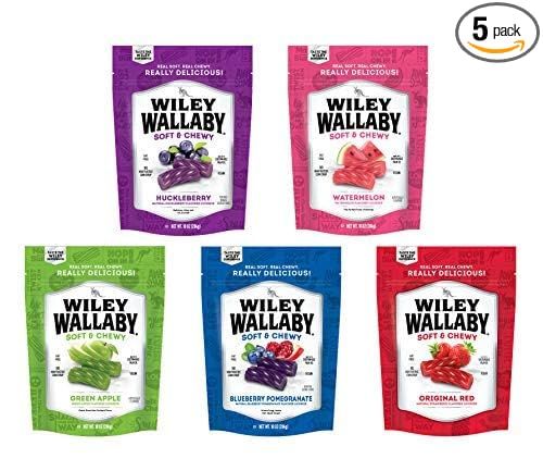 Wiley Wallaby Ultimate Fruit Variety Australian Licorice (5 - 10 oz bags) Red, Green Apple, Water... | Amazon (US)
