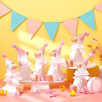 Poen 6 Sets One Silly Goose Pinatas 5" x 6" Pink Bow Silly Goose 1st Birthday Decorations Baby Sh... | Amazon (US)