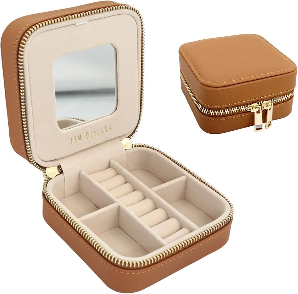 Travel Jewelry Organizer Box, Travel Jewelry Case | Small Jewelry Box for Women, Jewelry Travel C... | Amazon (US)