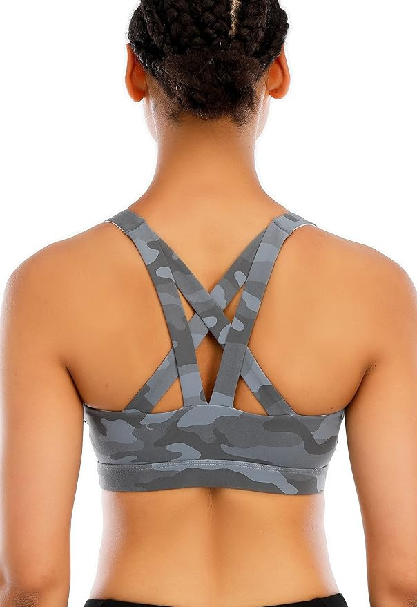 RUNNING GIRL Sports Bra for Women, Criss-Cross Back Padded Strappy Sports Bras Medium Support Yog... | Amazon (US)