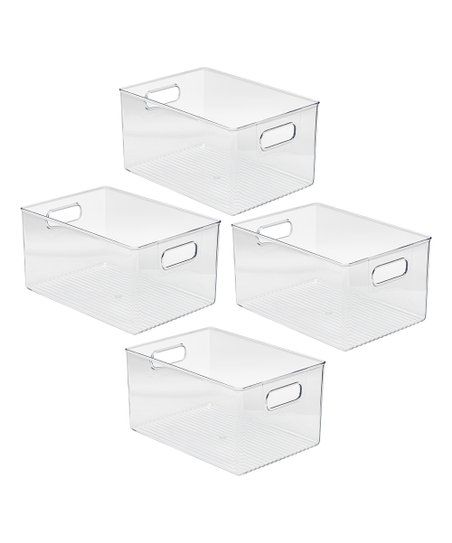 Clear Storage Bin - Set of Four | Zulily