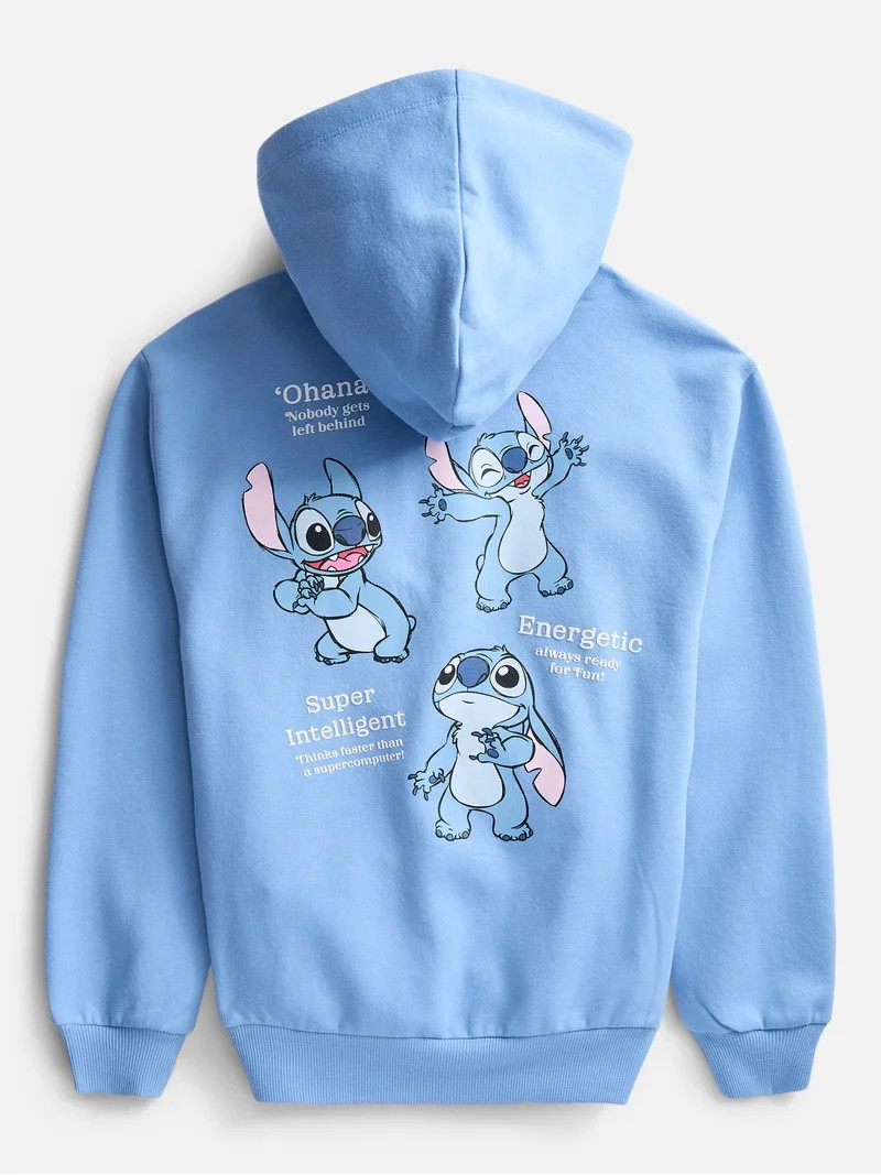 Disney Lilo and Stitch Girls Fun Graphic Fleece Hoodie, Sizes 4-16 | Walmart (US)