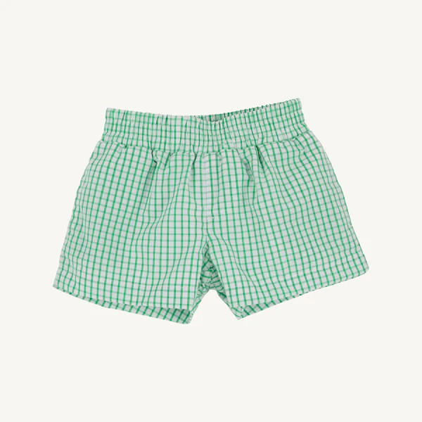 Sheffield Shorts - Kiawah Kelly Green Windowpane with Multicolor Stork | The Beaufort Bonnet Company