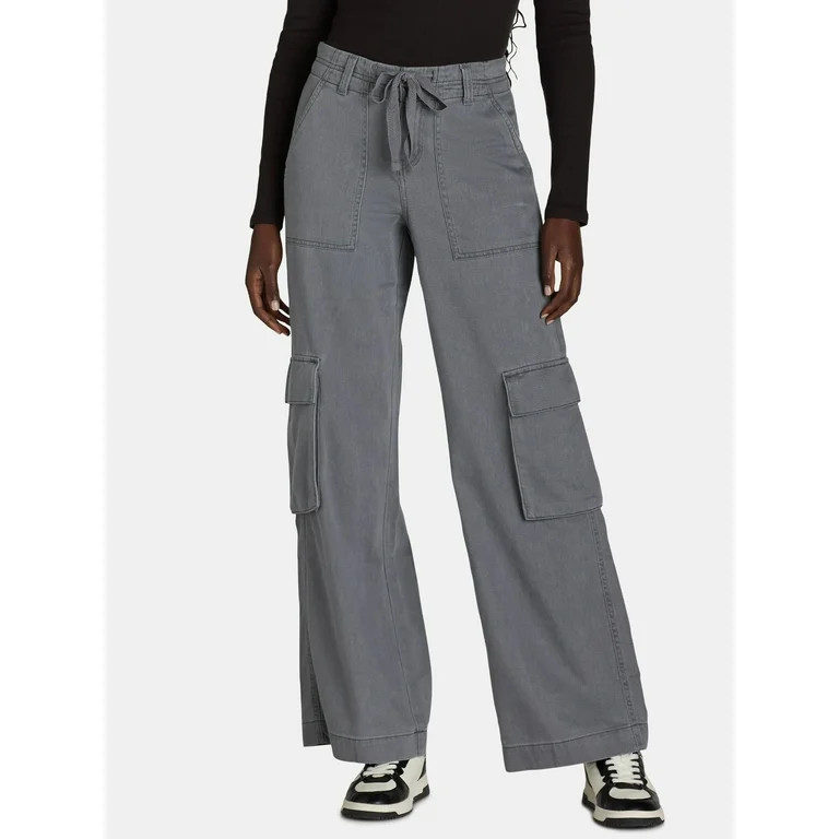 Time and Tru Women's Drawstring Cargo Pants, Sizes 2-20 - Walmart.com | Walmart (US)