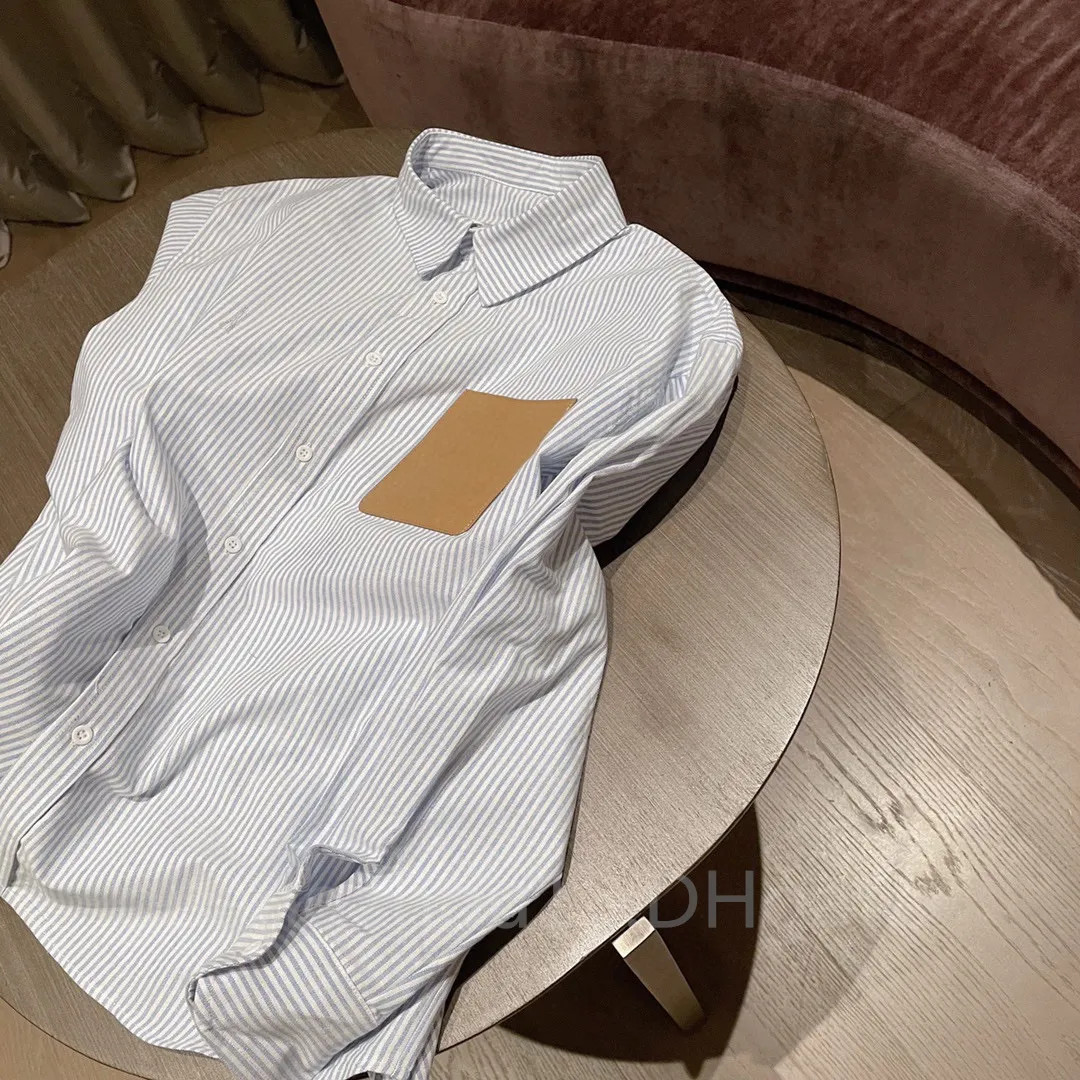 New Fashion Clothing Designer Shirt With Leather Disc Long Sleeve Botton Vertical Stripe Shirts A... | DHGate