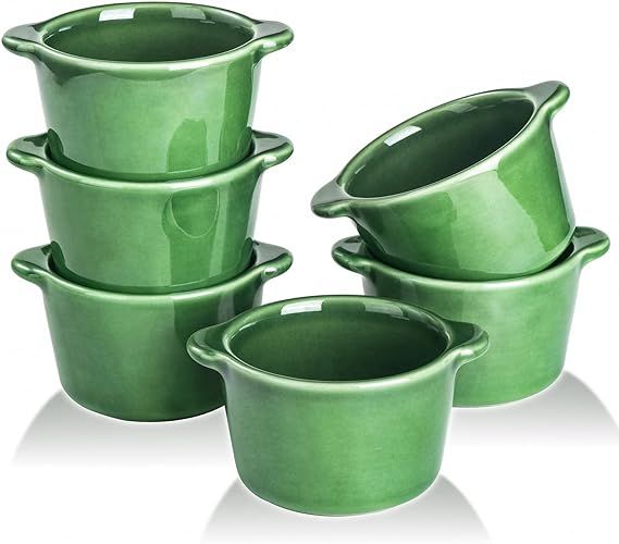 Creme Brulee Ramekins Ceramic Bowls - VICRAYS Mini Custard Cups 8 oz oven Safe Bowls Souffle Dish... | Amazon (US)