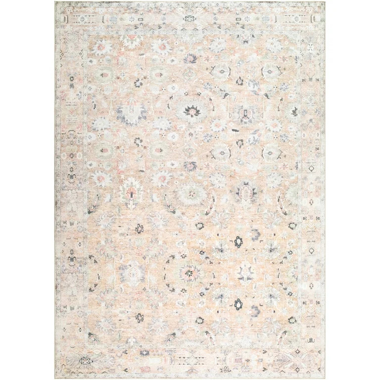 My Texas House Washable Everly Cream Washable Area Rug | Walmart (US)