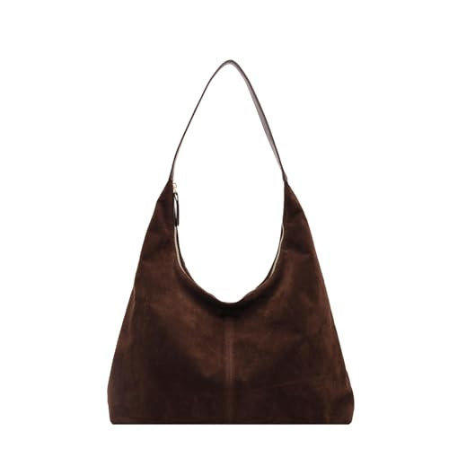 Shoulder Bag for Women,Brown Suede Bag Tote Bag for Women,Suede Bags for Women,Handbags for Women,Slouchy Bags for Women (Dark Brown) | Amazon (US)