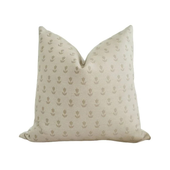 VELMA PEARL  Floral Tan Pillow Cover - Etsy | Etsy (US)